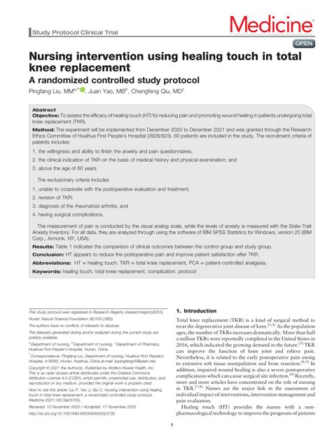 knee replacement nursing diagnosis|Nursing intervention using healing touch in total knee replacement.
